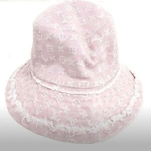Louis Vuitton Light Pink Monogram Bucket Hat - size small